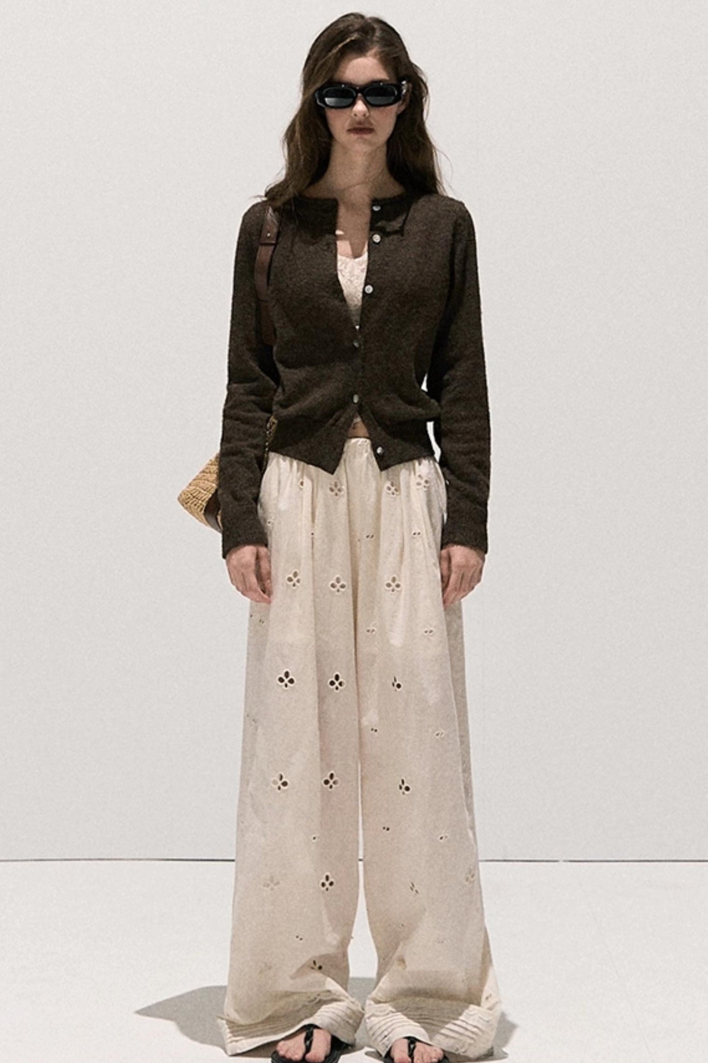 Vintage Crewneck Wool Knit Cardigan