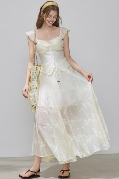 Summer V-Neck Skirt Tops Set-Up