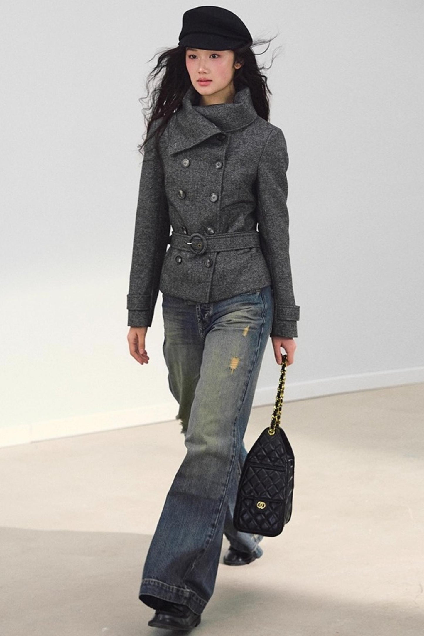 Wool Blend Lace-Up Jacket