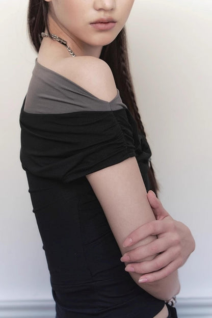 Chic Slant Shoulder Tee