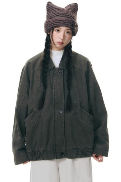 Vintage Lapel Cargo Jacket