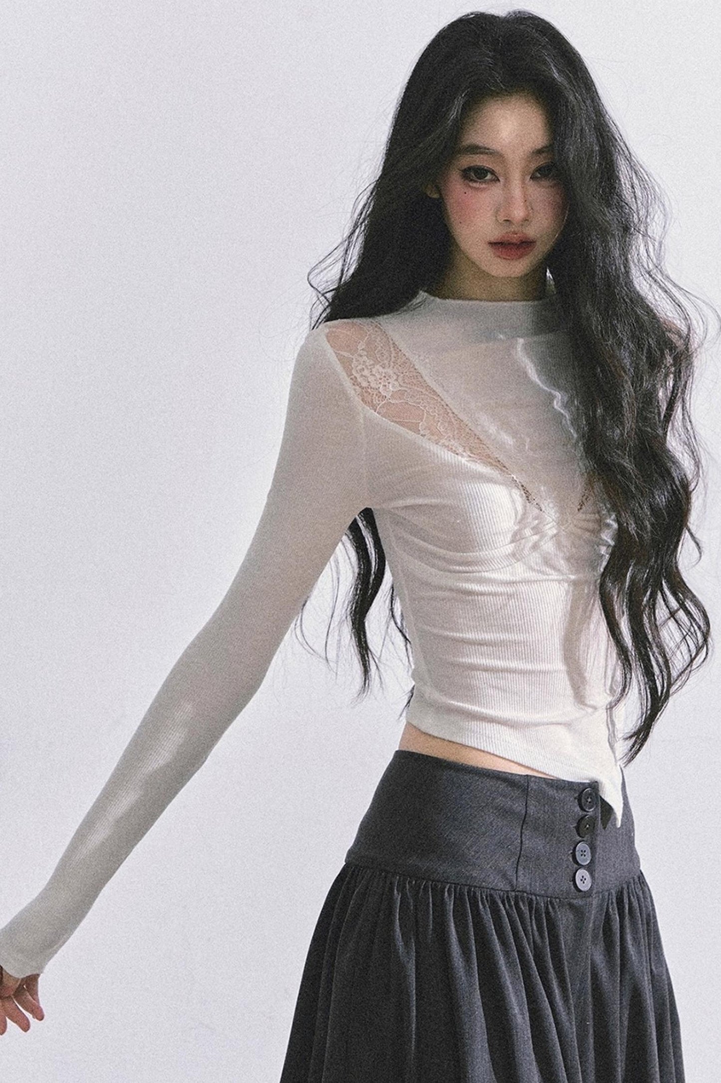 Lace Pure Desire Sexy Knitted T-Shirt