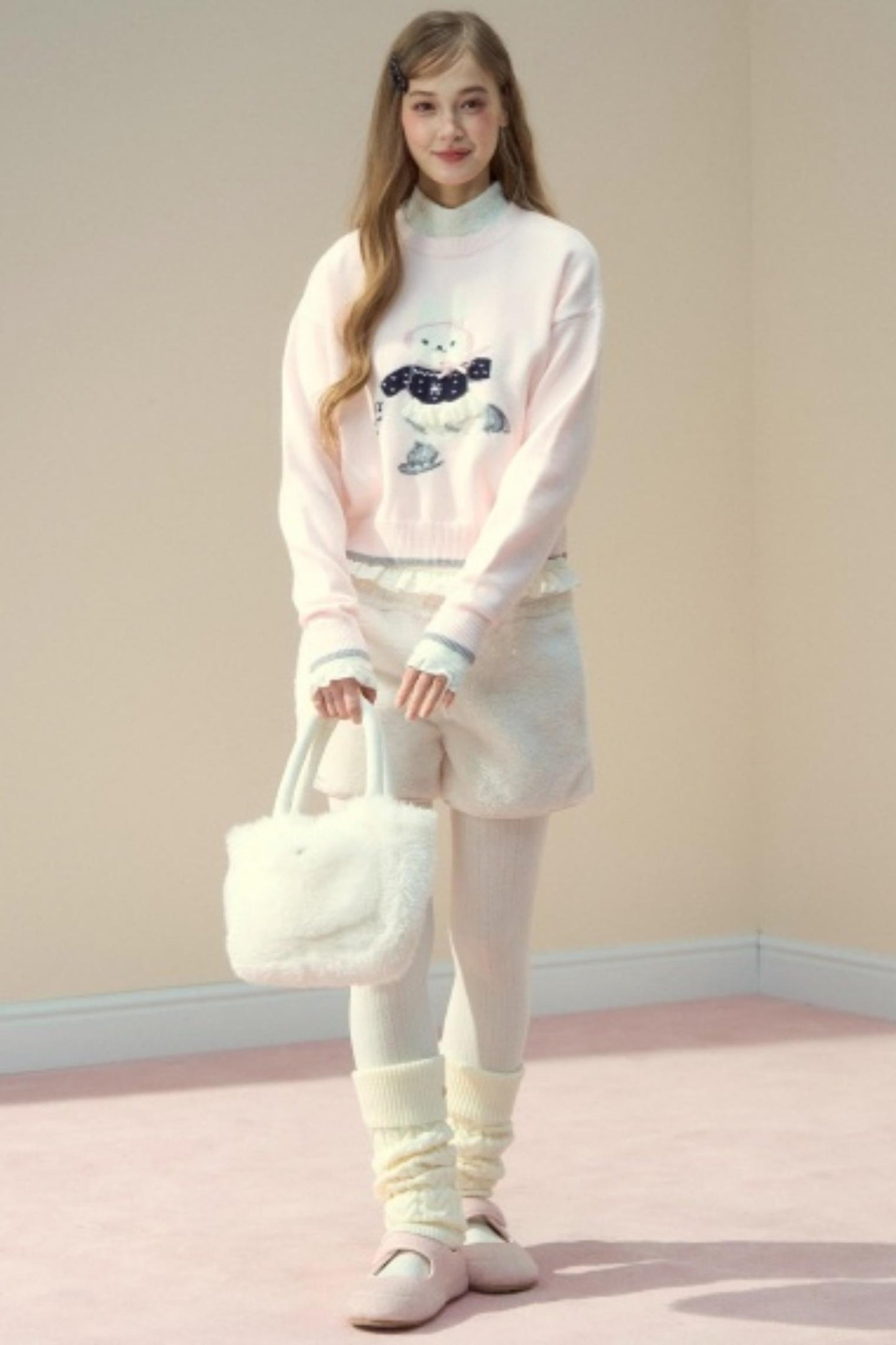 Fur Suede Versatile Lambwool Shorts