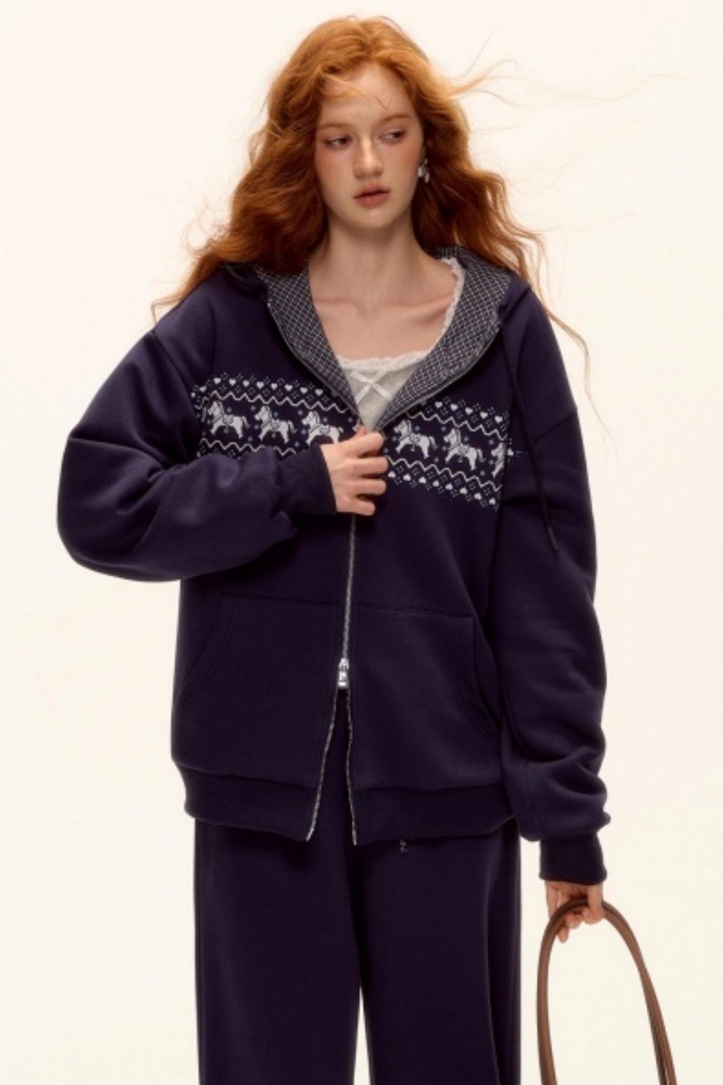 Fair Isle Quilted Jacket Pants Set-Up