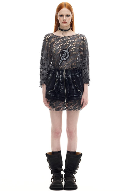 Hand Painted Punk Short Skirt