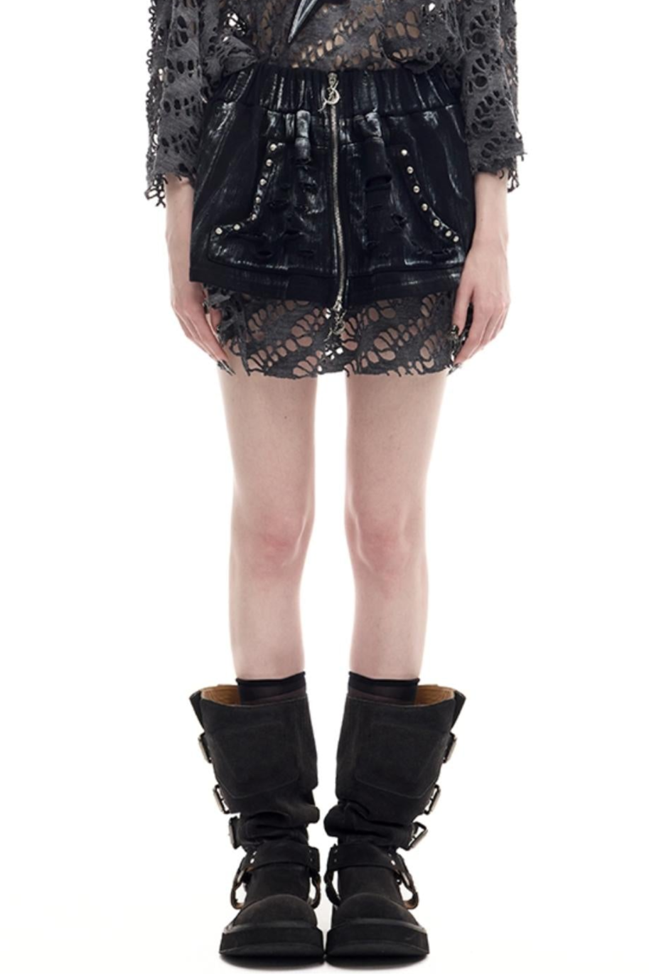 Hand Painted Punk Short Skirt