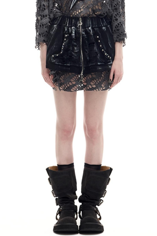 Hand Painted Punk Short Skirt