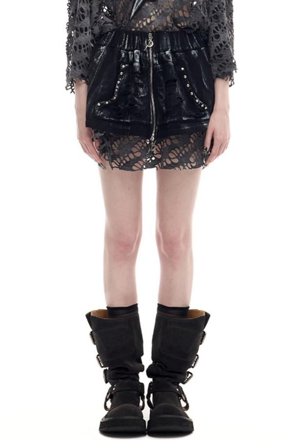 Hand Painted Punk Short Skirt