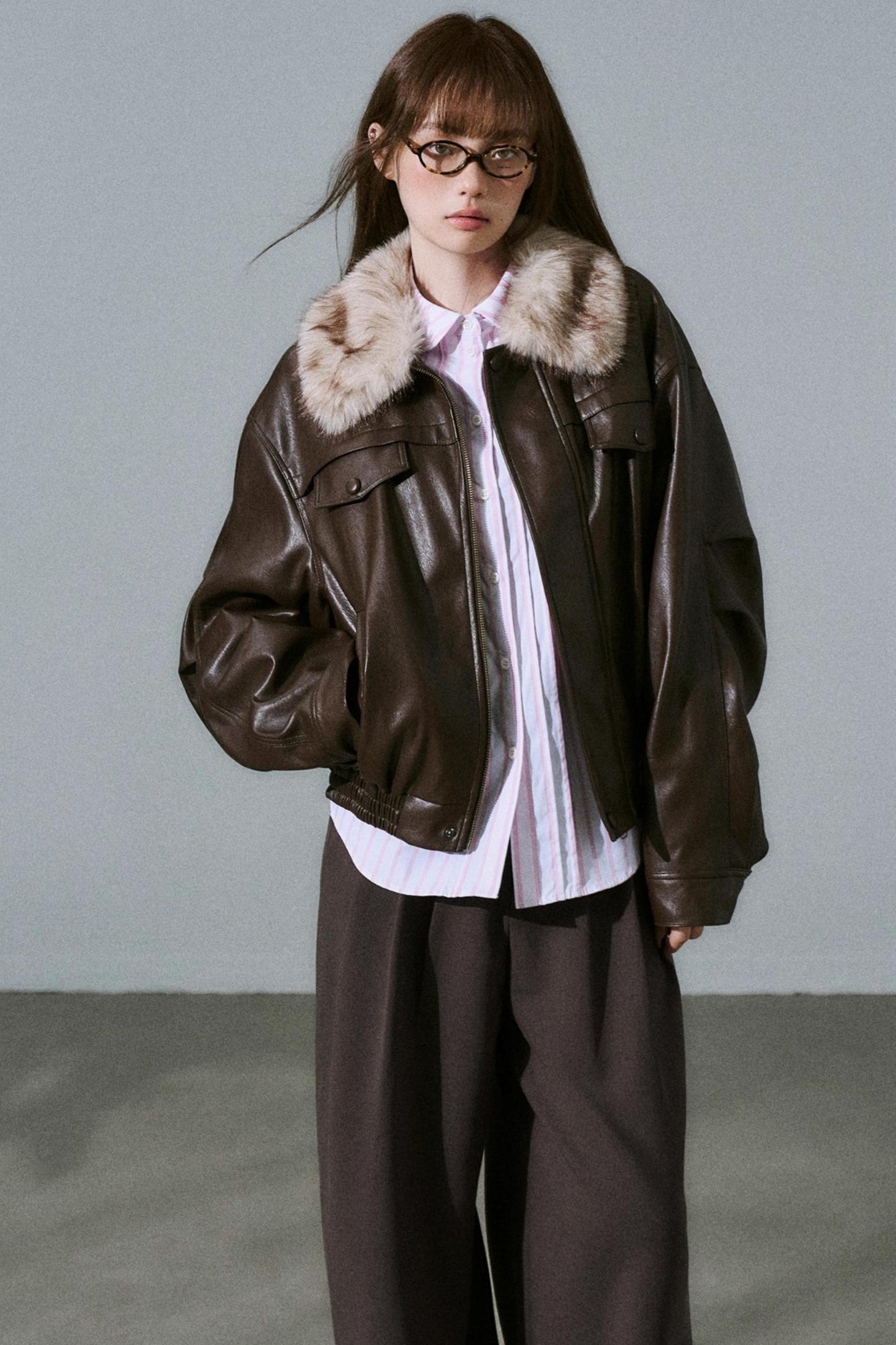 Lazy Silhouette Vintage Biker Jacket