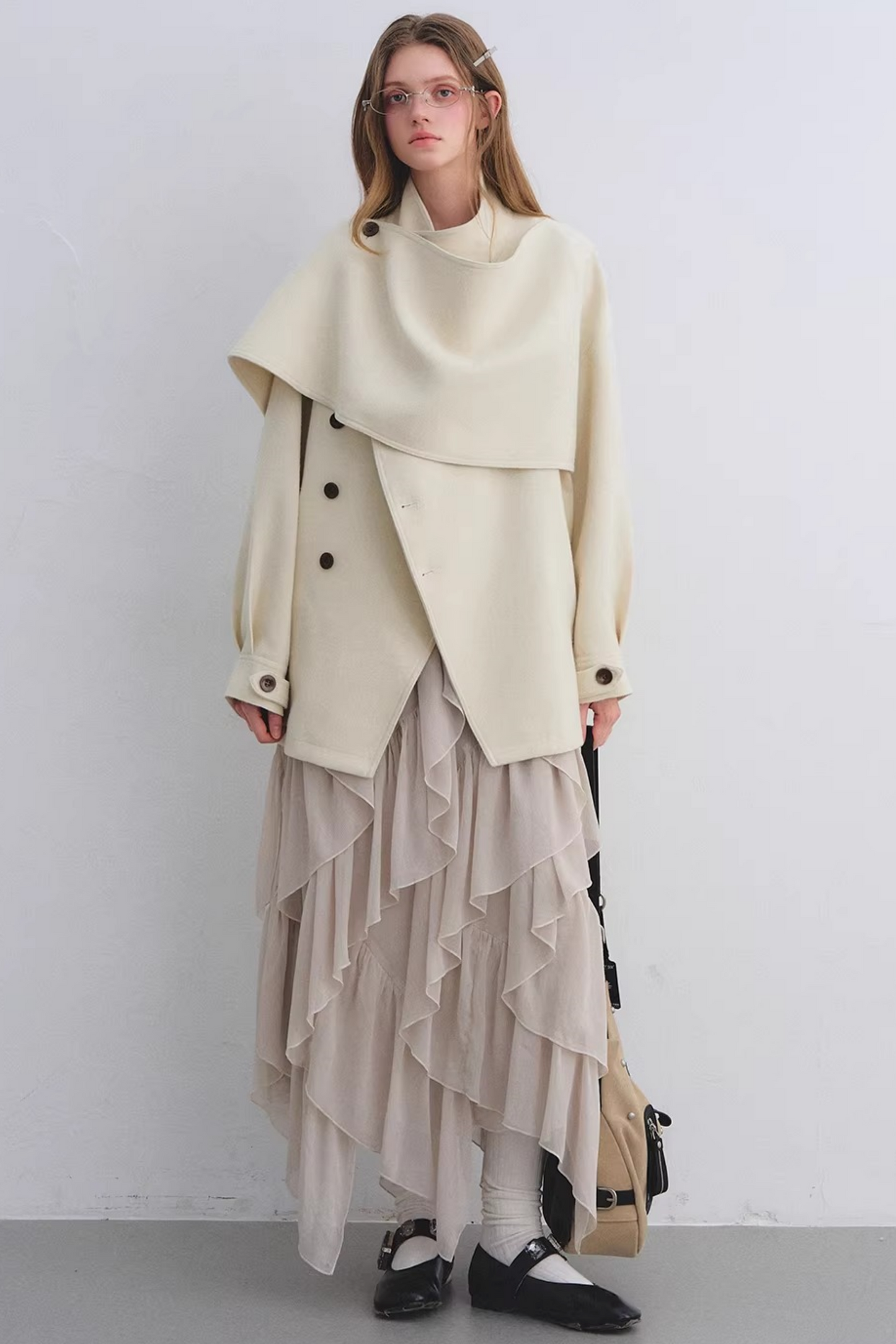 Irregular Ruffled Chiffon Skirt