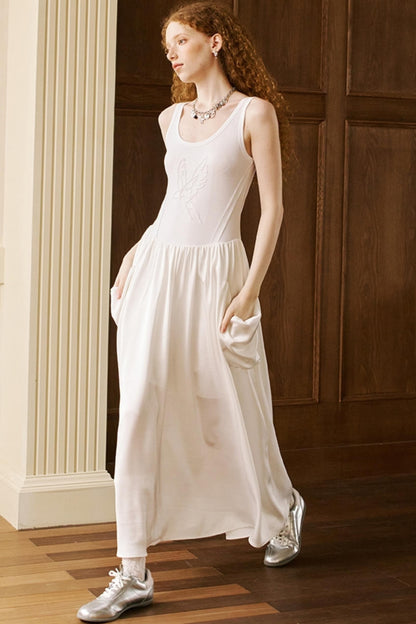 Swallow Embroidered Summer Dress