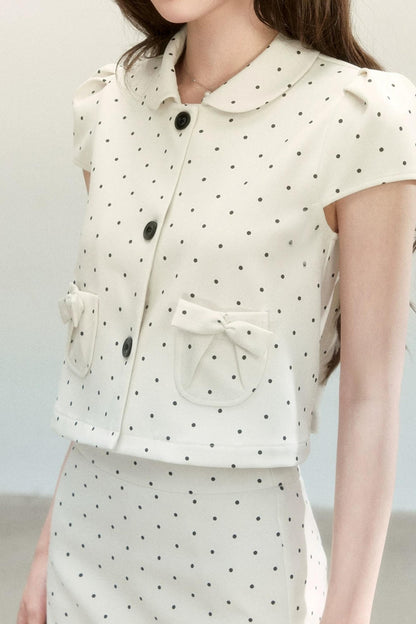 Completo coordinato con blusa a pois rétro