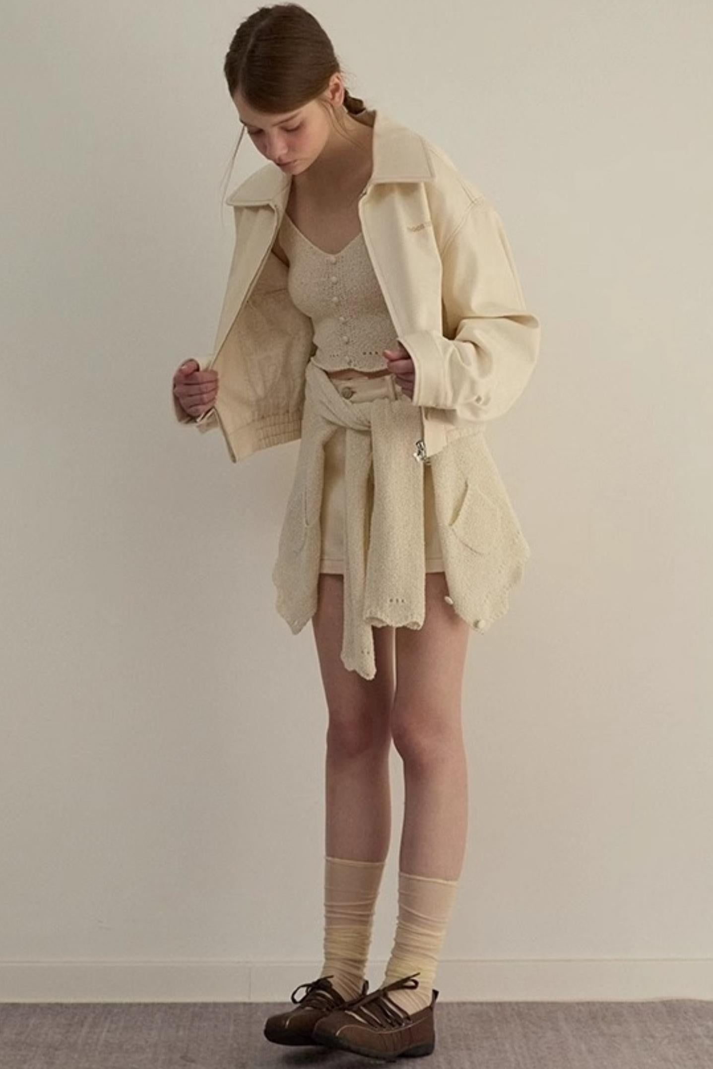 Embroidered A-line Duo Coat Skirt Set-Up