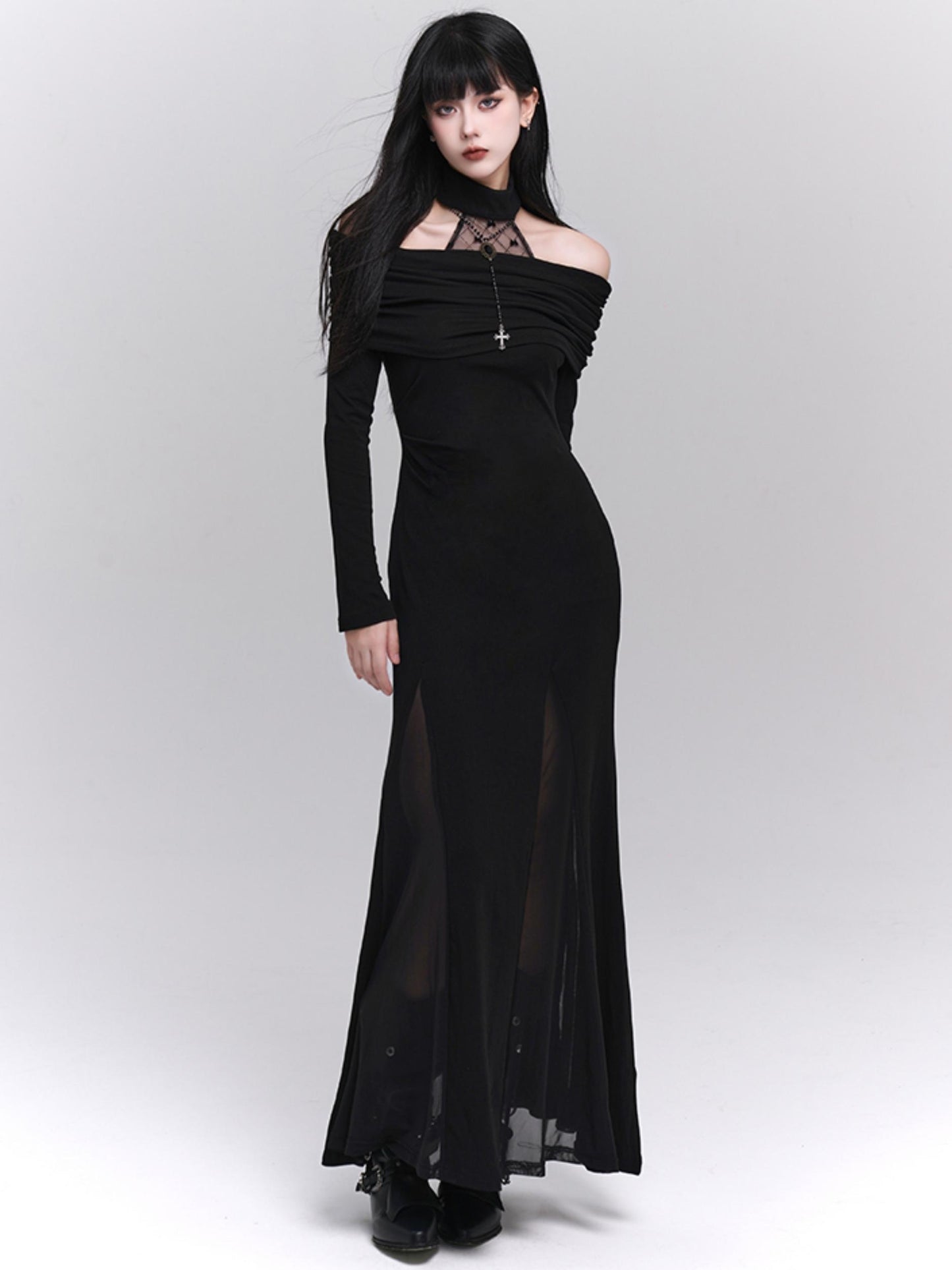 Dark Style Unique Halterneck Dress