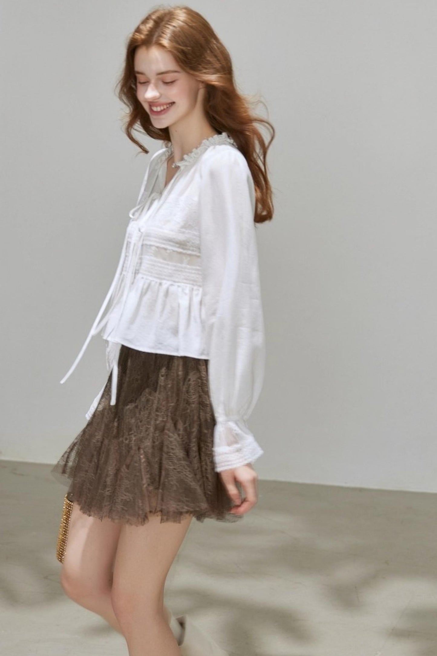 Autumn V-Neck Tencel Shirt