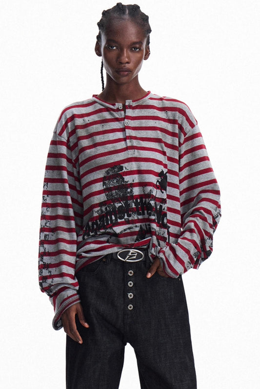 Striped Knit Half Cardigan