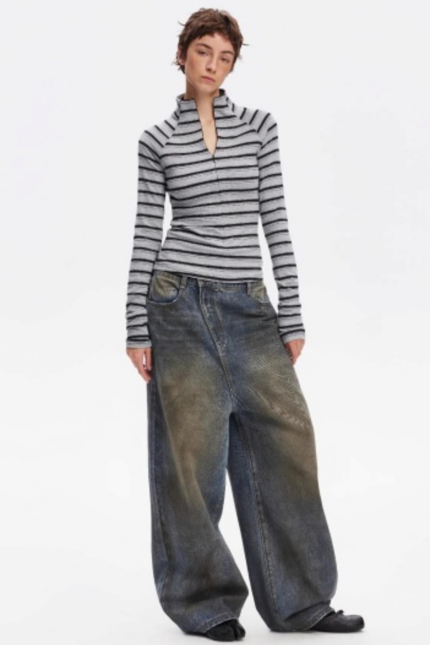 Vintage Striped Slim Knit Top