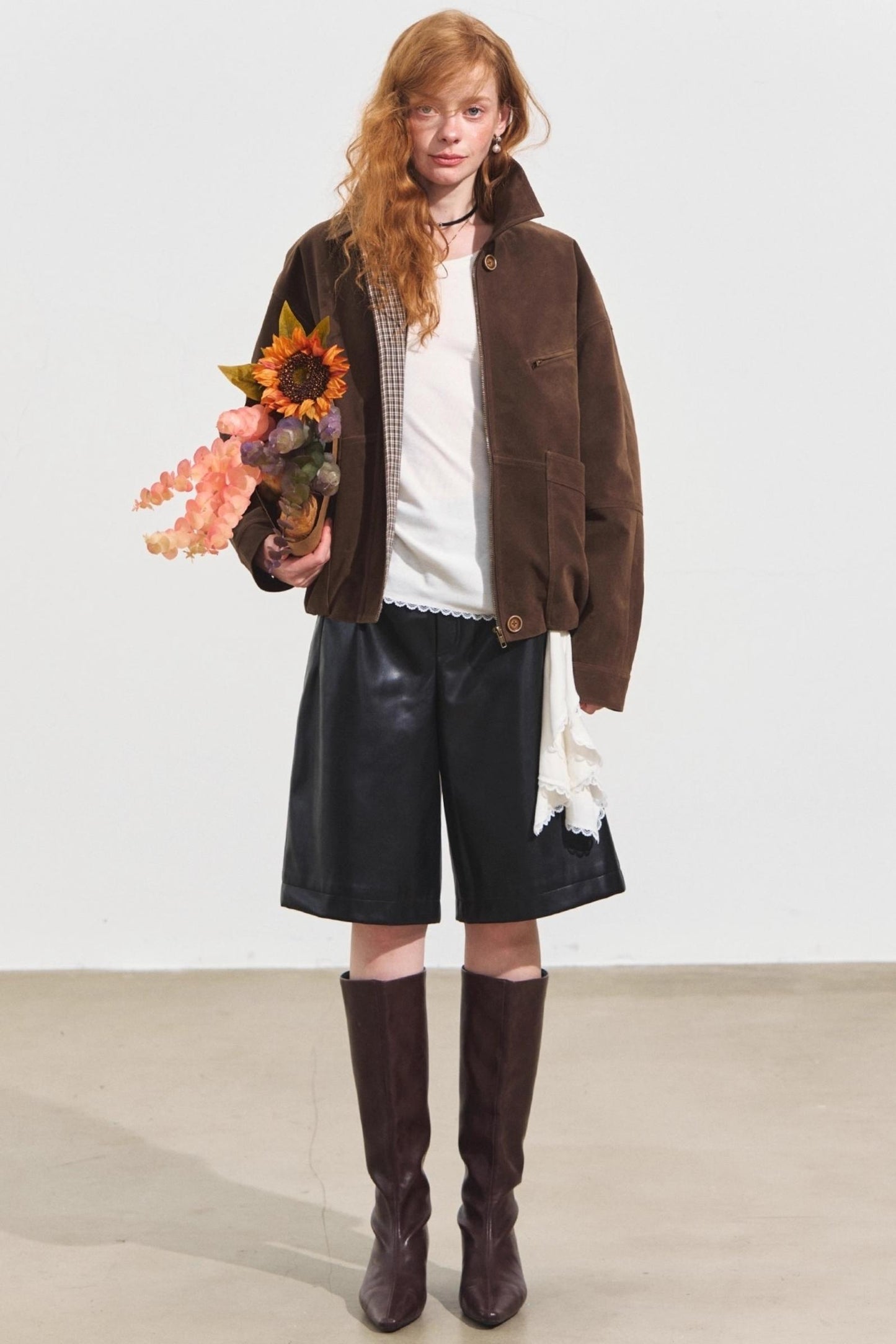 Wide-Leg Leather Trousers