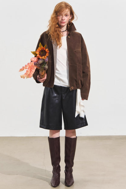 Wide-Leg Leather Trousers