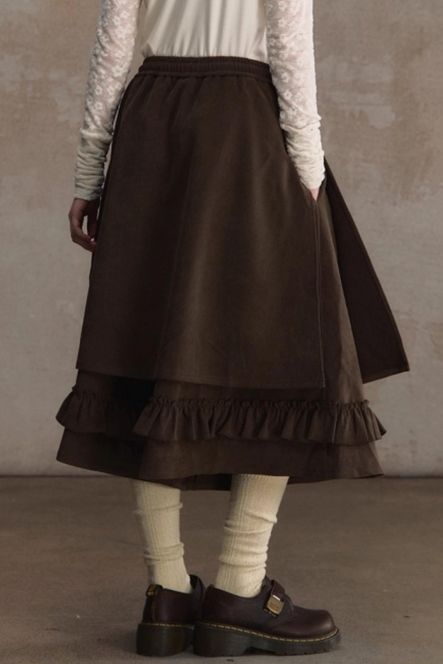 Shirred Culottes Loose Retro Skirt