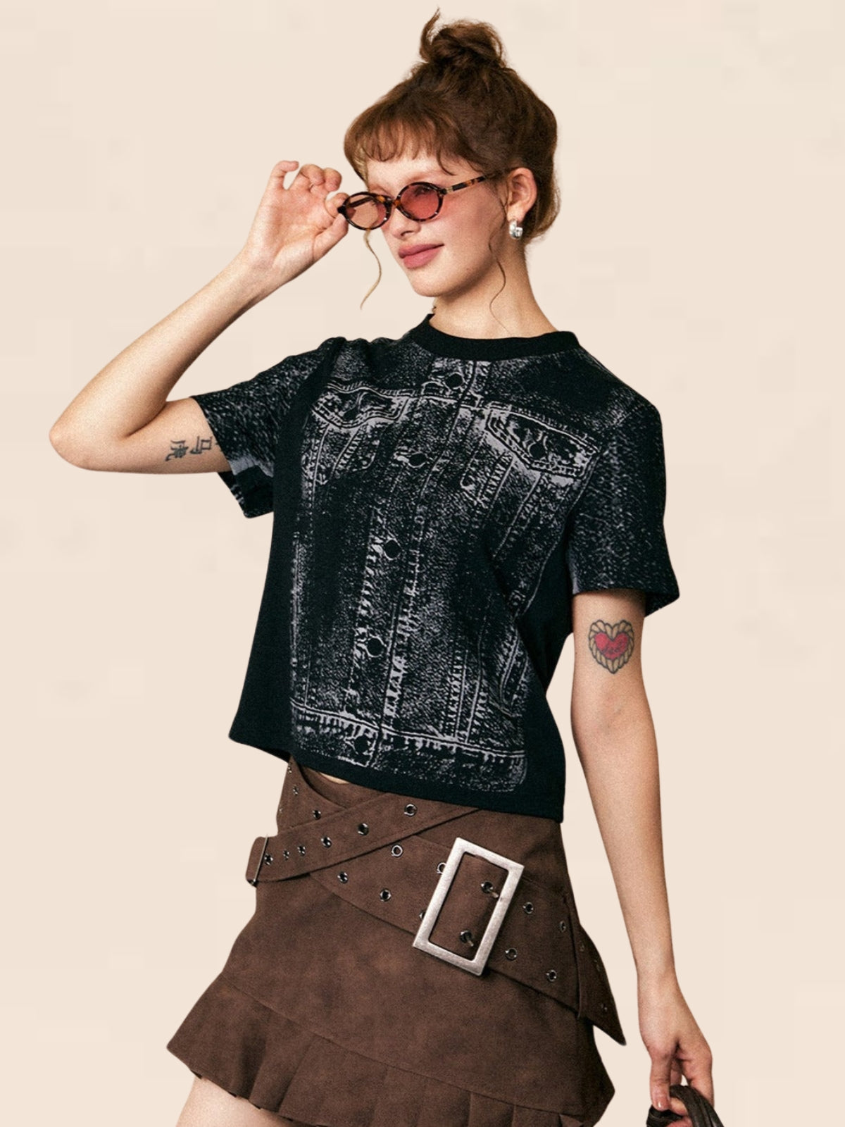 American Retro Cropped T-Shirt