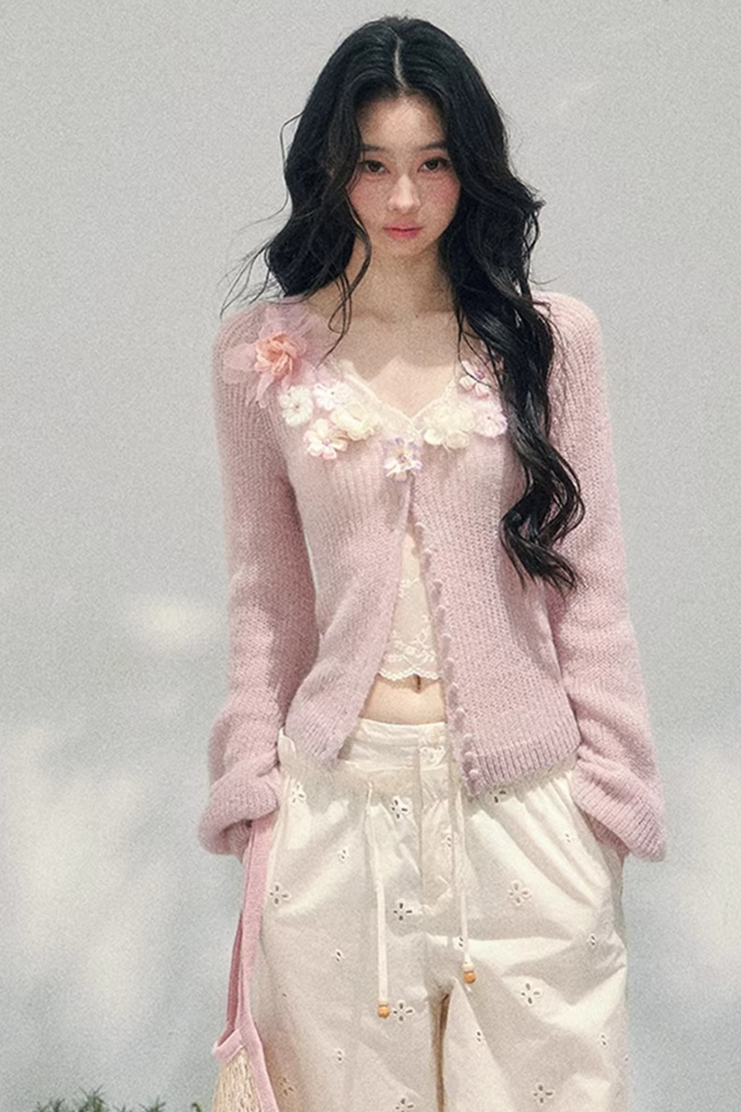 Spring Soft Breeze Floral Sweater Set-Up