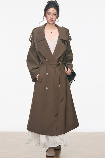 Long Trench Coat With Dress Set-Up