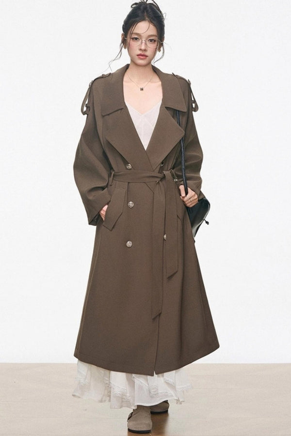 Long Trench Coat With Dress Set-Up