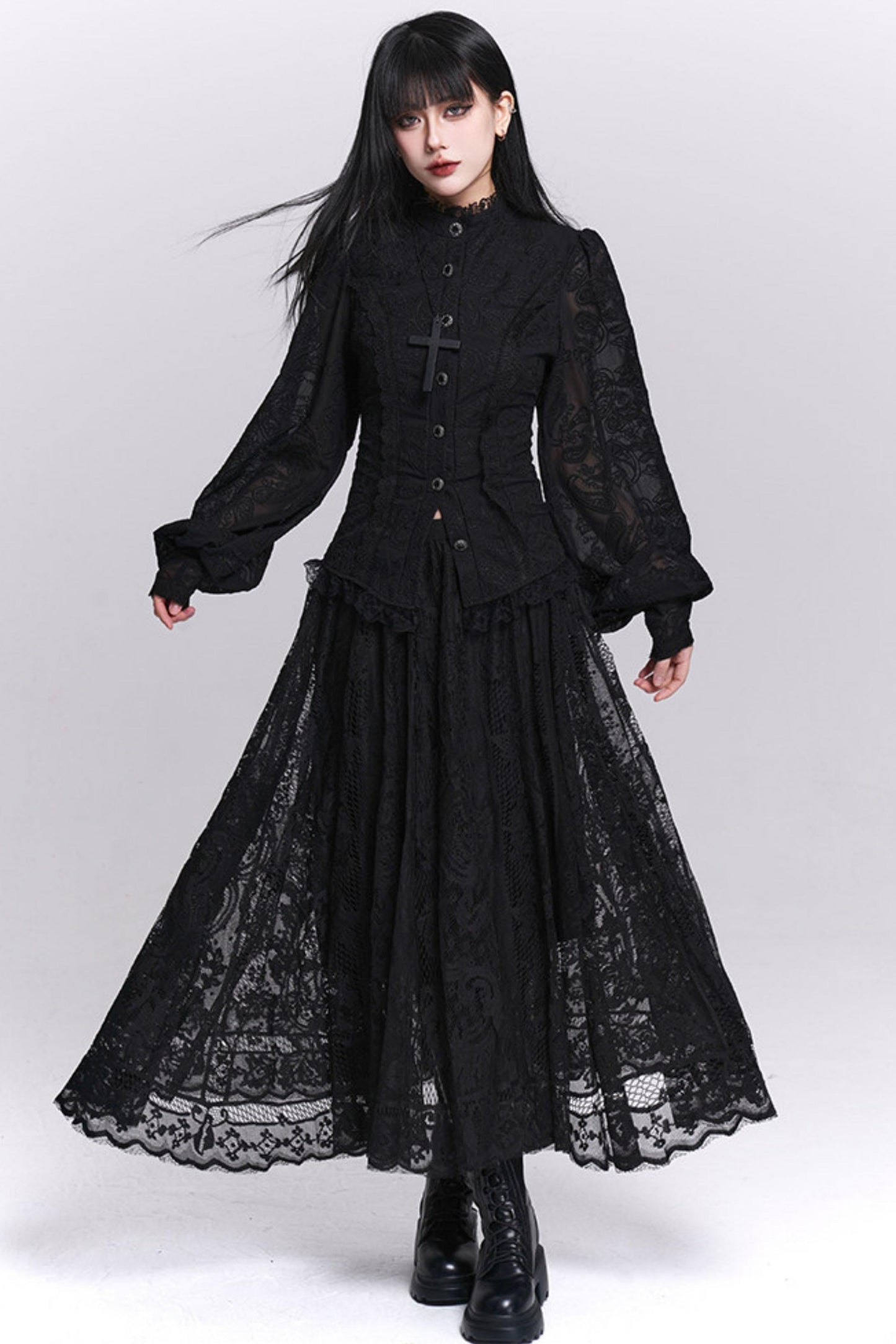 Dark Gothic Jacquard Shirt
