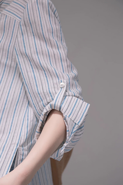Conjunto de Camisa a Rayas Azul Soda