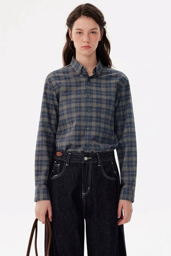 Autumn Vintage Layered Long-Sleeved Shirt