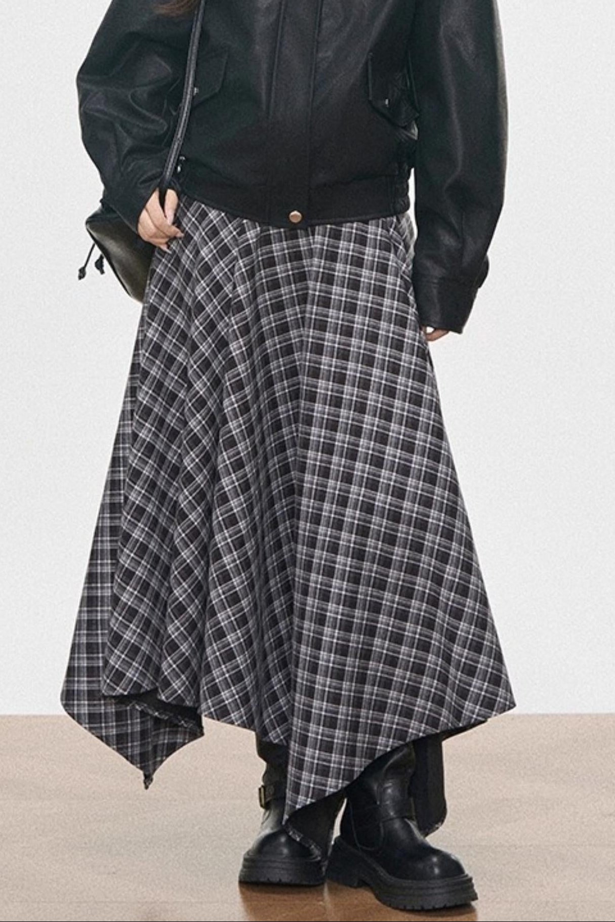 Black Leather Fur Collar Jacket Set-Up