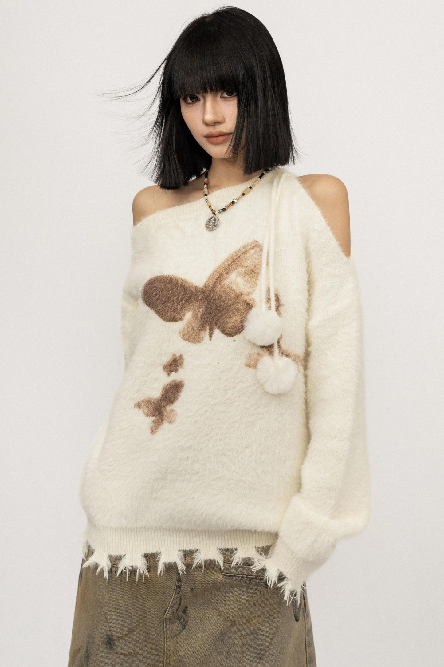 Loose Fit Butterfly Sweater