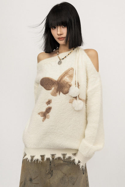 Loose Fit Butterfly Sweater