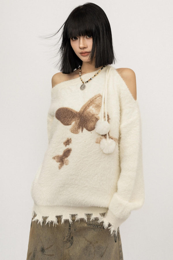 Loose Fit Butterfly Sweater