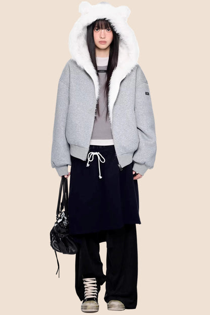 Patchwork Faux Two-Piece Skirt