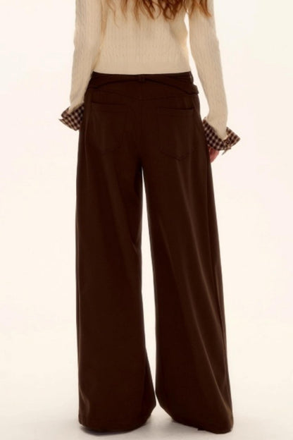 Pleated Retro Wide-Leg Pants