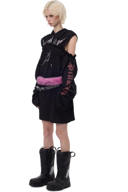 Electric Moon Off-Shoulder Dress