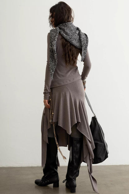 Classical Pleated Patchwork Skirt Set-Up