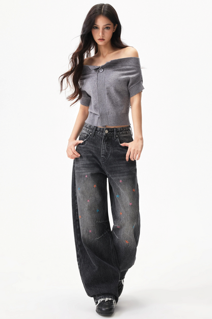 Off-Shoulder Wool-Blend Knit Top