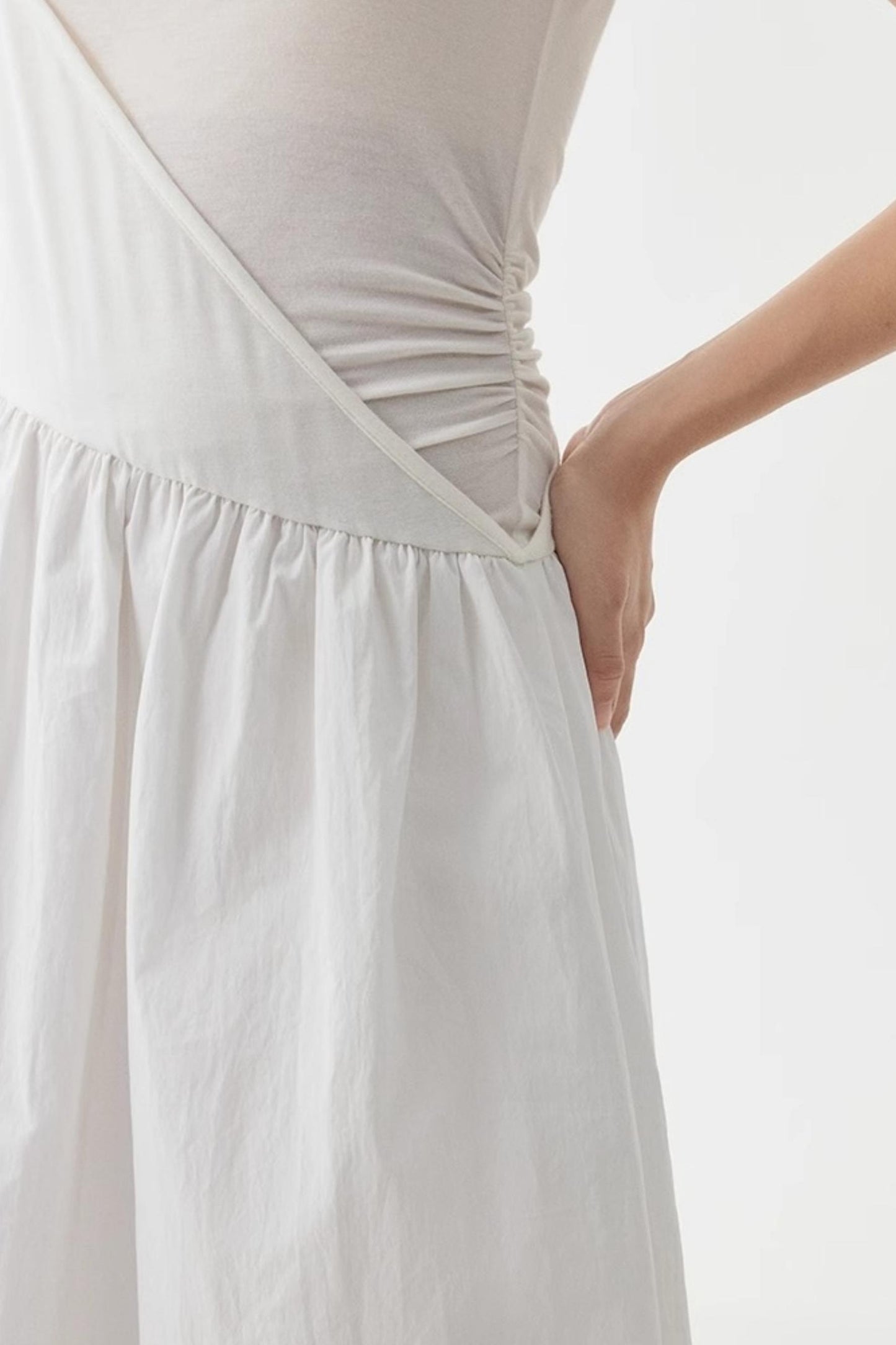 White Halter Midi Dress