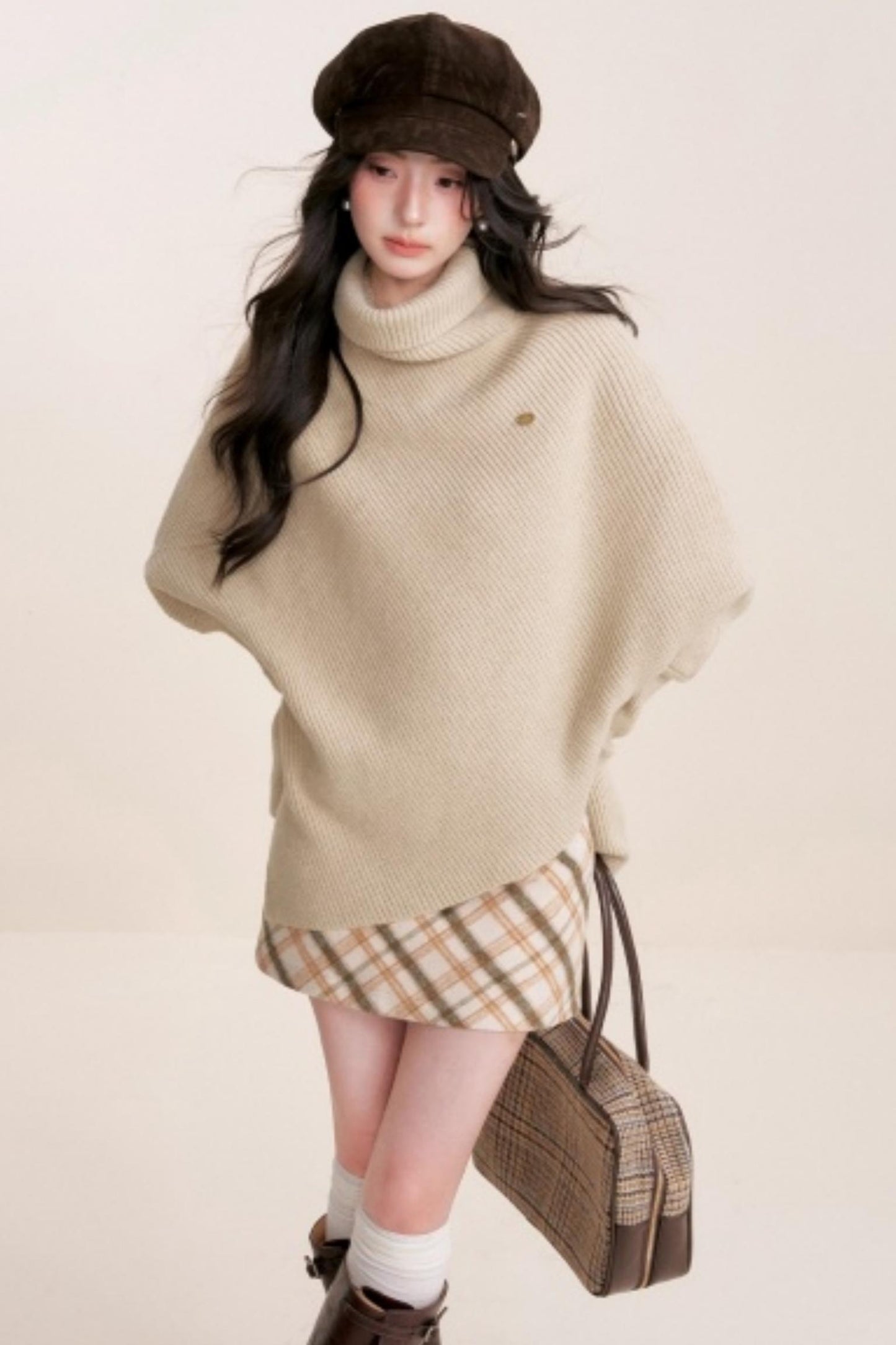 Retro Plaid Woolen Skirt