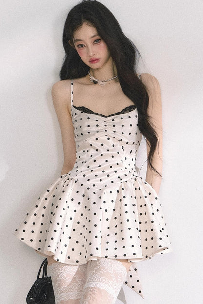 Ruffled Polka Dot Mini Dress