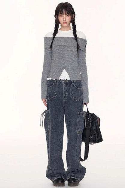 Striped Long Sleeve Top Set-Up