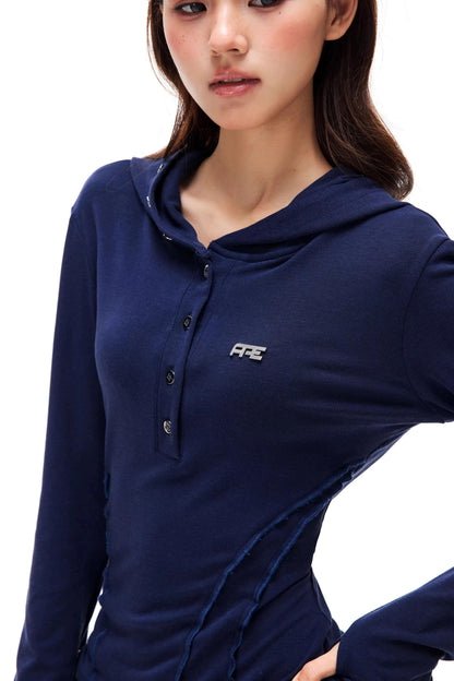 Lyocell Tencel Slim Hooded Top