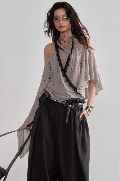 Asymmetrical Polka Dot Top