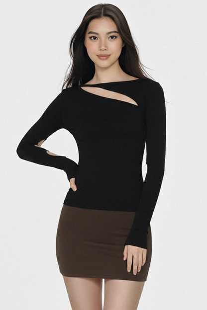 Solid Color Elastic Skirt