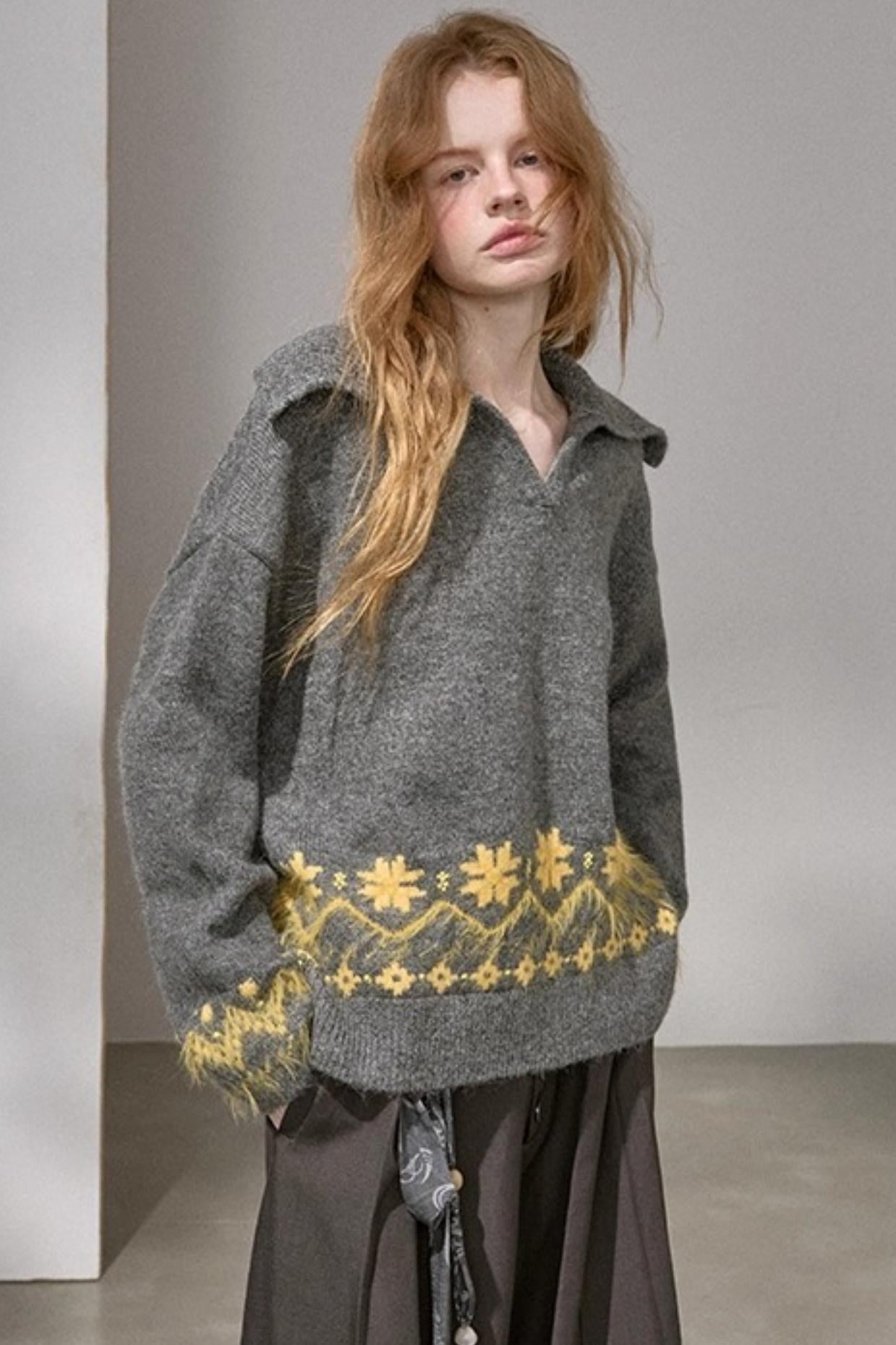 Fair Isle Vintage Embroidered Sweater