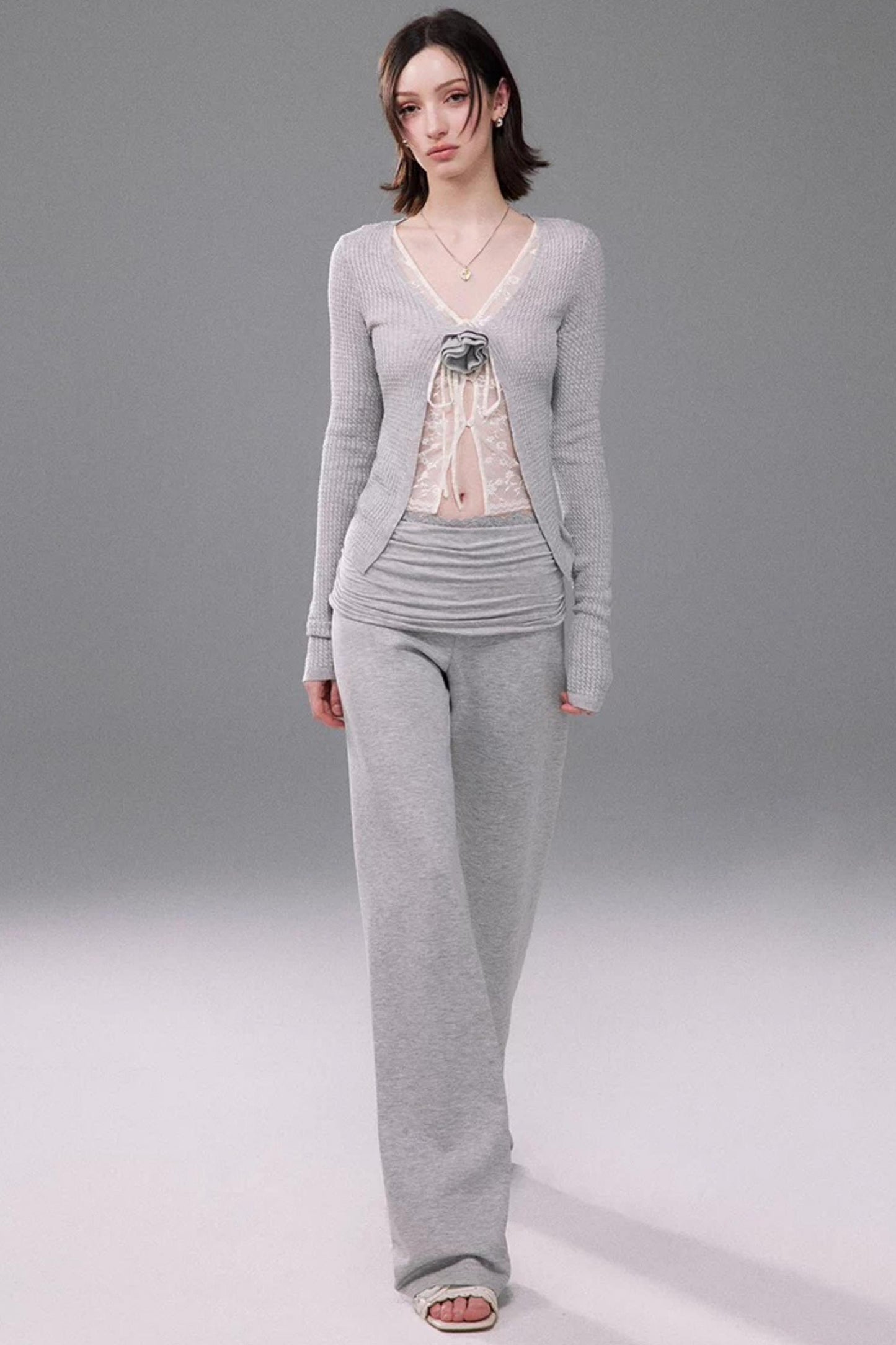 Lace Knit Two-Piece Top