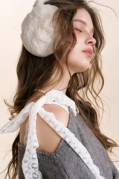 Romantic Lace Wool Sweater Set-Up